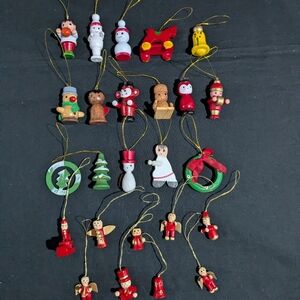 25 Wooden Miniature Christmas tree ornaments Christmas Themed